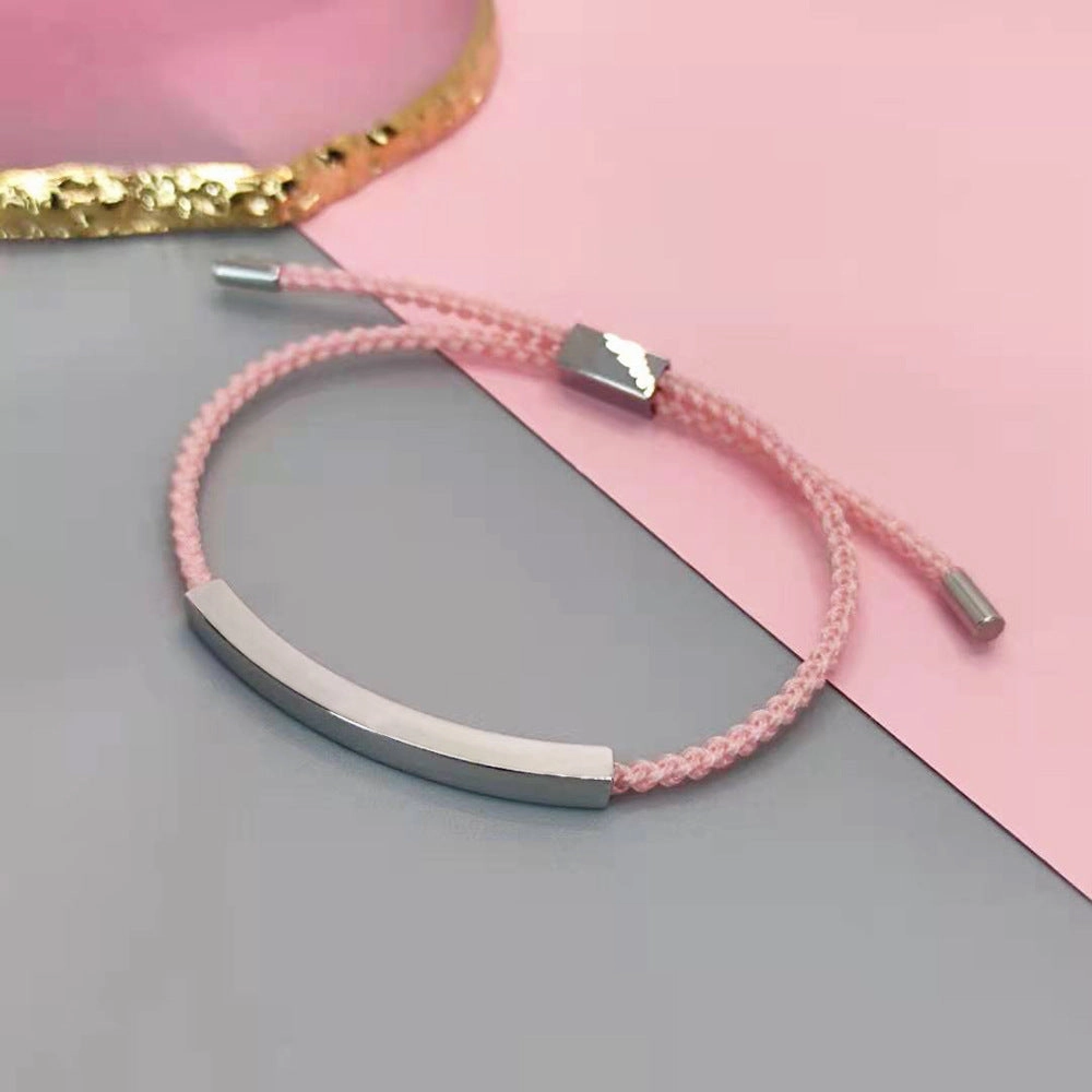 Wholesale Non-fading Adjustable Braided Titanium Steel Hollow Elbow Titanium Steel Bracelet