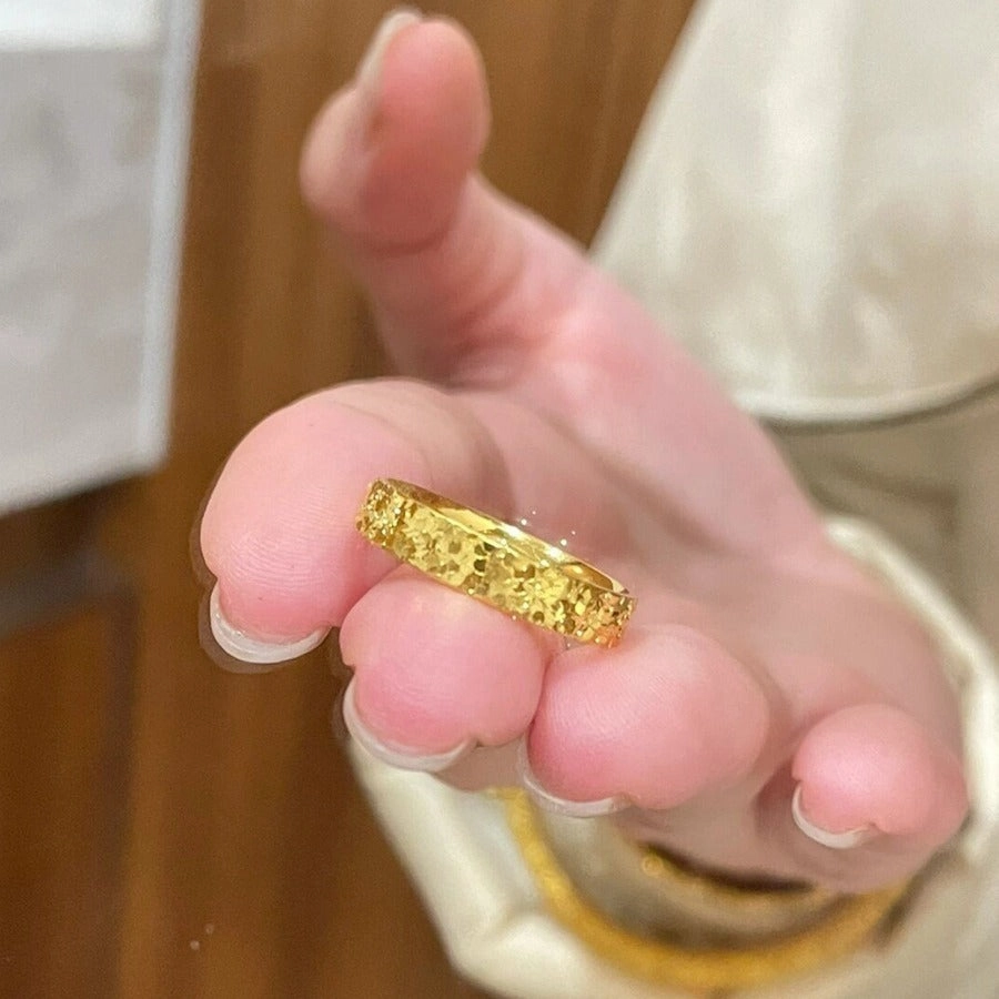 Wholesale non-fading gold broken ice couple ring fashion time broken ice ring female Valentine's Day