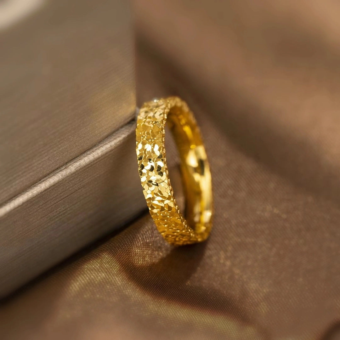 Wholesale non-fading gold broken ice couple ring fashion time broken ice ring female Valentine's Day