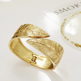 Wholesale Non-fading Leaf Silver Adjustable Alloy Bracelet