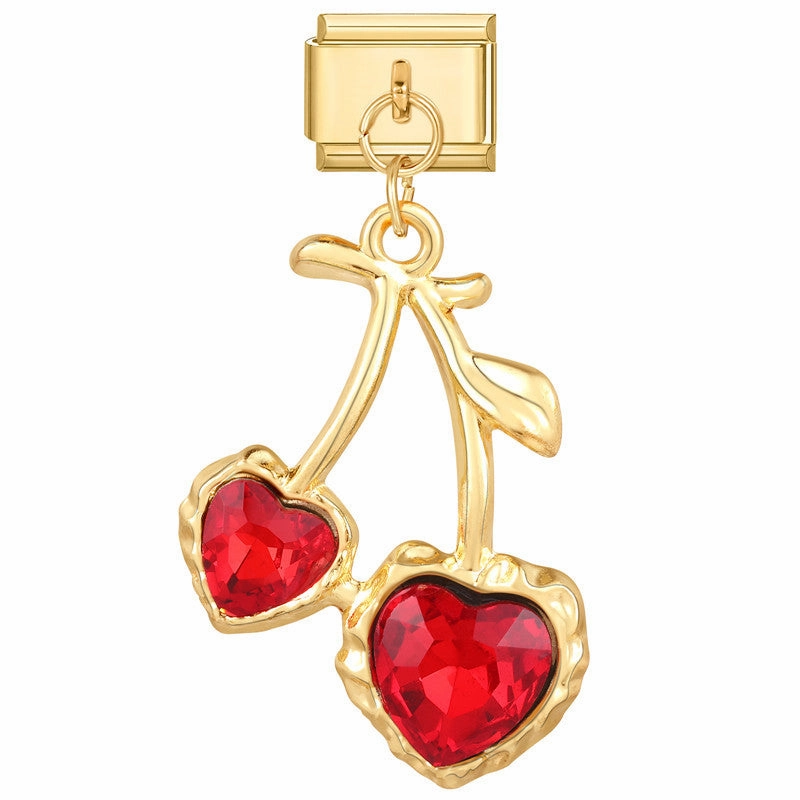 Wholesale Now Creative Gold-bottomed DIY Personalized Red Handmade Bracelet Charms
