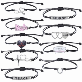 Wholesale Nurse EKG Braided Bracelet