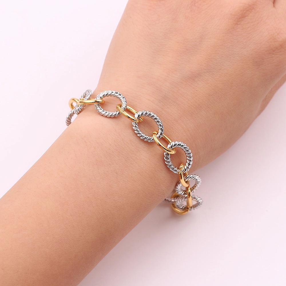 Wholesale O-style Colored Cuban Chain Alloy Bracelets