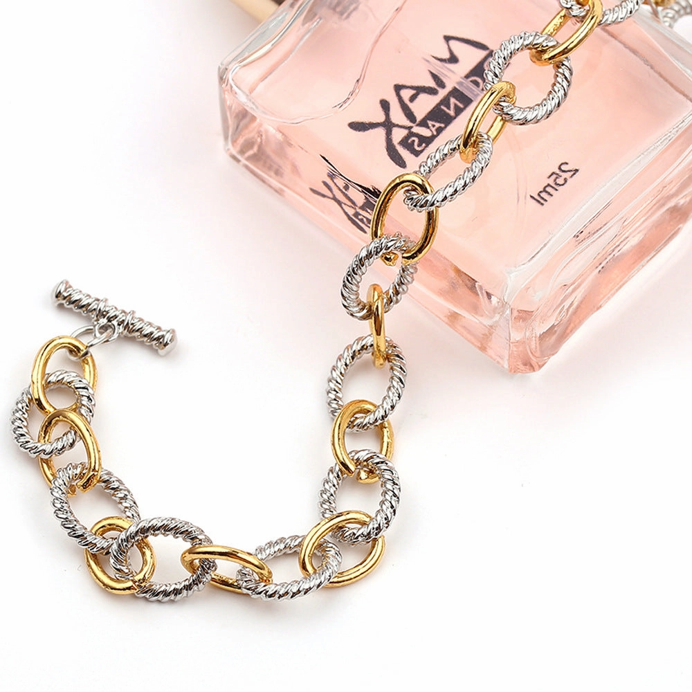 Wholesale O-style Colored Cuban Chain Alloy Bracelets