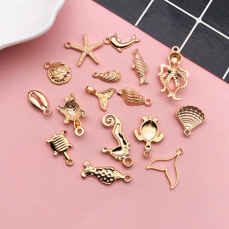 Wholesale Ocean Conch Sea Star Octopus Sea Turtle Shell Alloy DIY Necklace Pendant Accessories