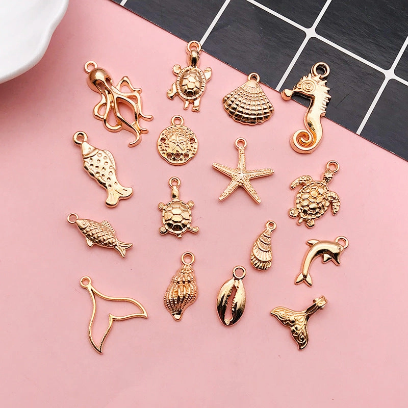 Wholesale Ocean Conch Sea Star Octopus Sea Turtle Shell Alloy DIY Necklace Pendant Accessories