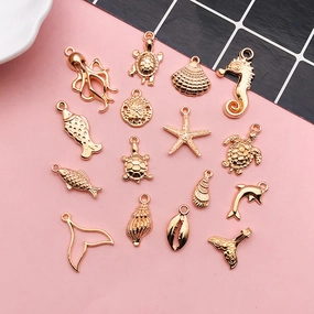 Wholesale Ocean Conch Sea Star Octopus Sea Turtle Shell Alloy DIY Necklace Pendant Accessories