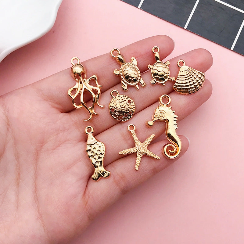 Wholesale Ocean Conch Sea Star Octopus Sea Turtle Shell Alloy DIY Necklace Pendant Accessories