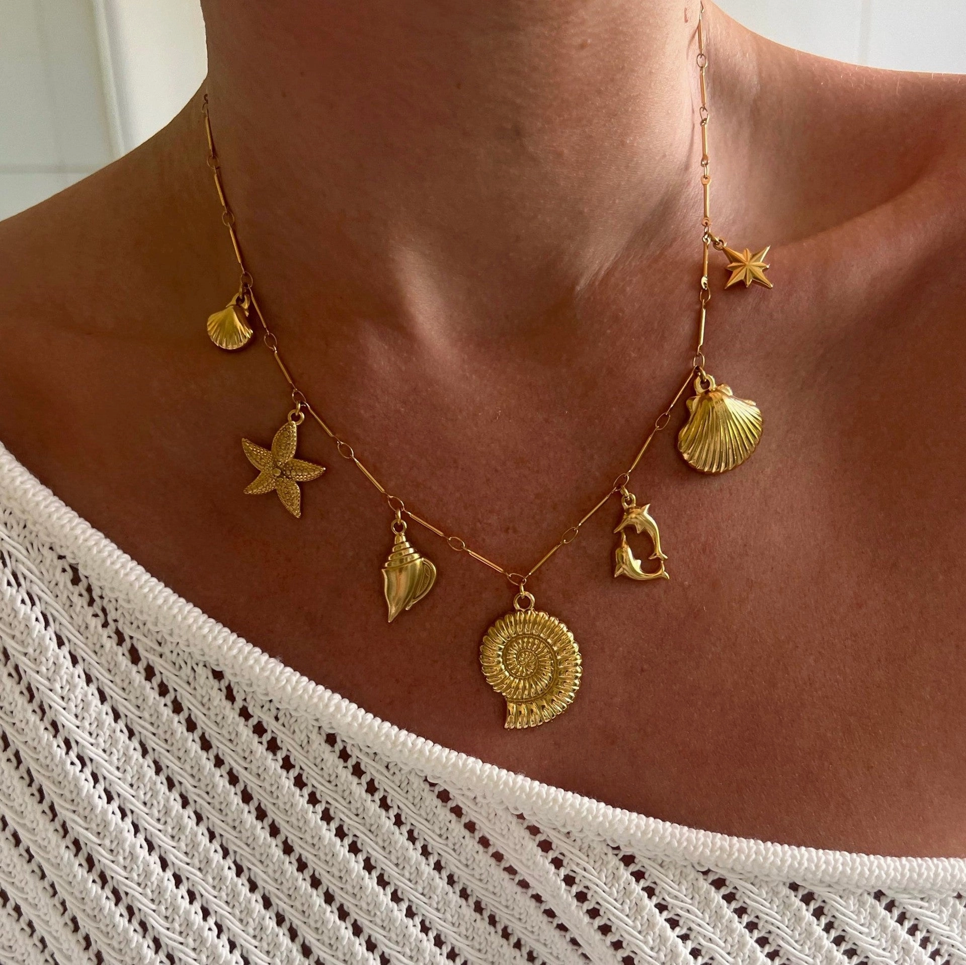 Wholesale Ocean Element Beach Style DIY Pendant Necklace