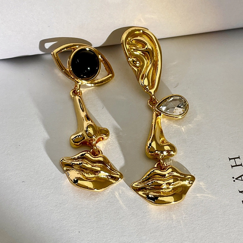 Wholesale of Artificial Crystal Asymmetric Earrings
