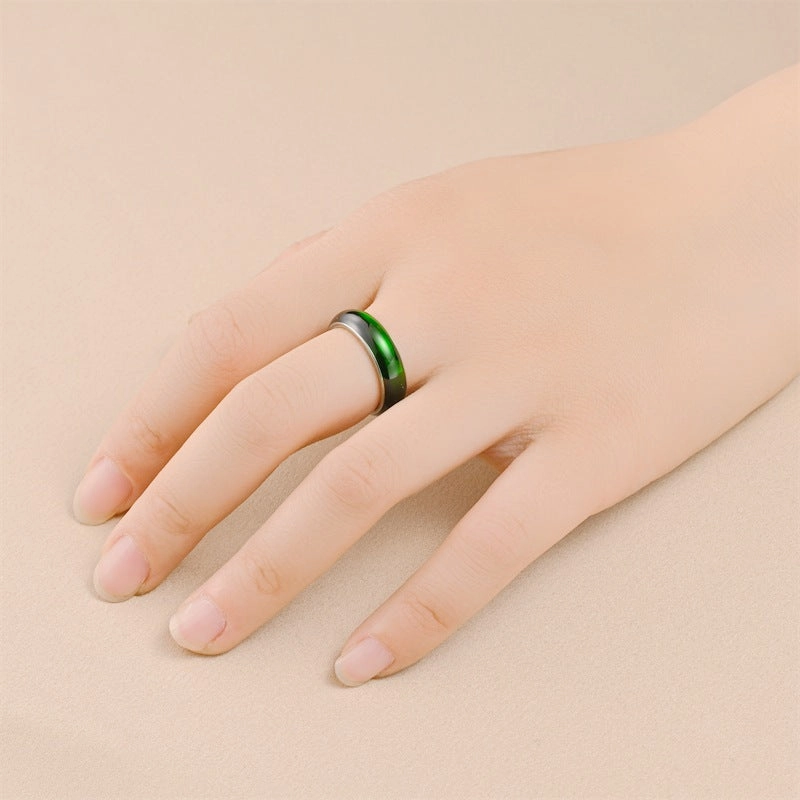 Wholesale of Dark Green Jade and Titanium Steel Rings