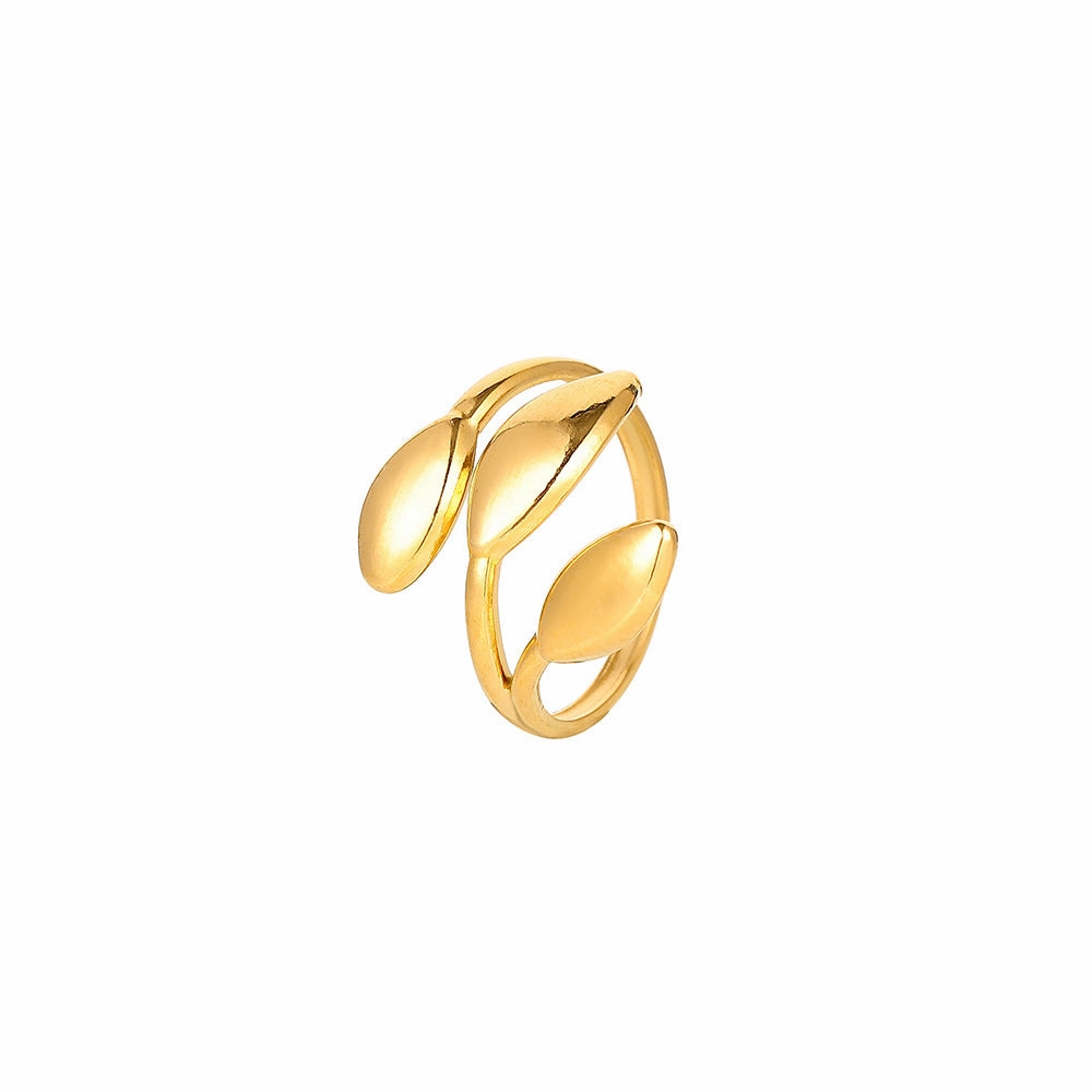 Wholesale of New Minimalist Stainless Steel Leaf Opening Titanium Steel Rings