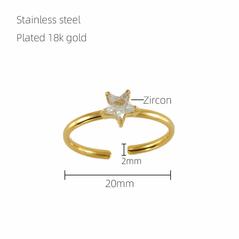 Wholesale of New Stainless Steel Inlaid Zircon Open Ring