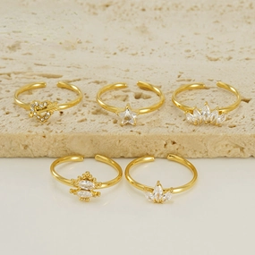 Wholesale of New Stainless Steel Inlaid Zircon Open Ring