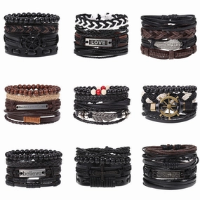 Wholesale of New Vintage Woven Diy Leather Bracelet