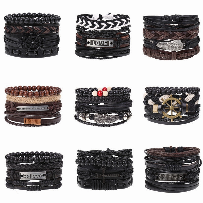 Wholesale of New Vintage Woven Diy Leather Bracelet