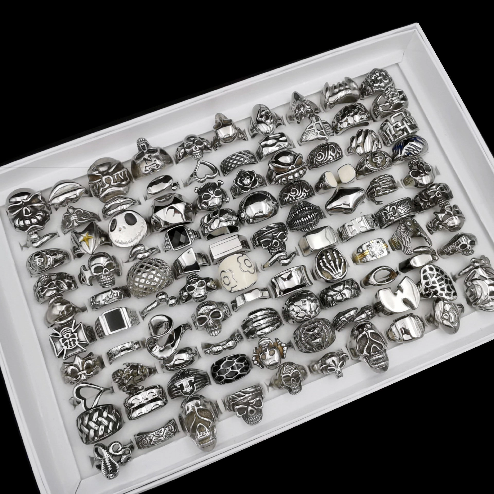 Wholesale Oil Drip Skull Stainless Steel Rings