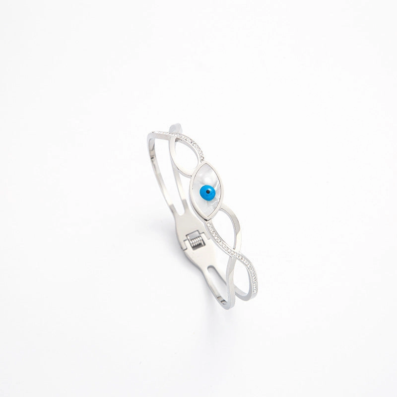 Wholesale Oil Dripping Diamond Devil Eye Titanium Steel Bracelet