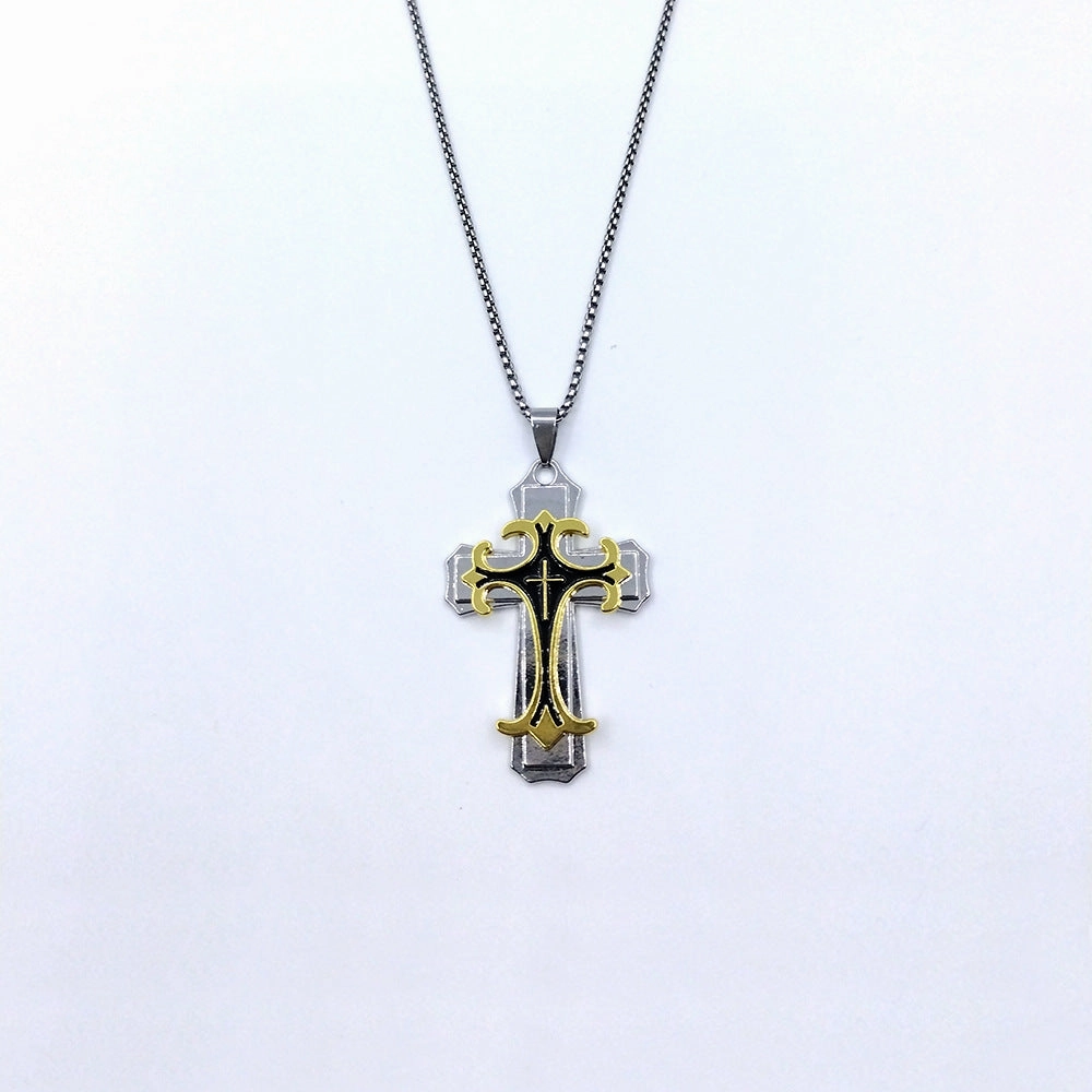 Wholesale Oil Dripping Mechanical Sense Metal Cross Alloy Retro Necklace