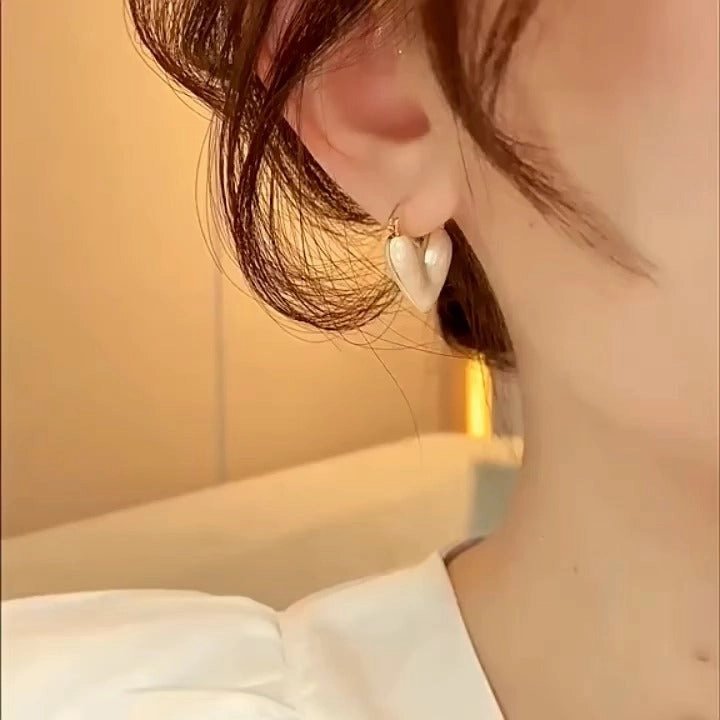 Wholesale Oil Drop Heart Earrings French Heart Shape Earrings