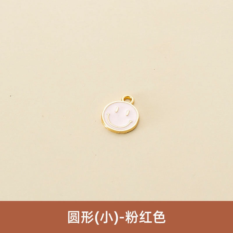 Wholesale Oil Drop Pendant Asymmetrical Funny Smiley Face Pendant Earrings Necklace Personality Pendant DIY Jewelry Accessories
