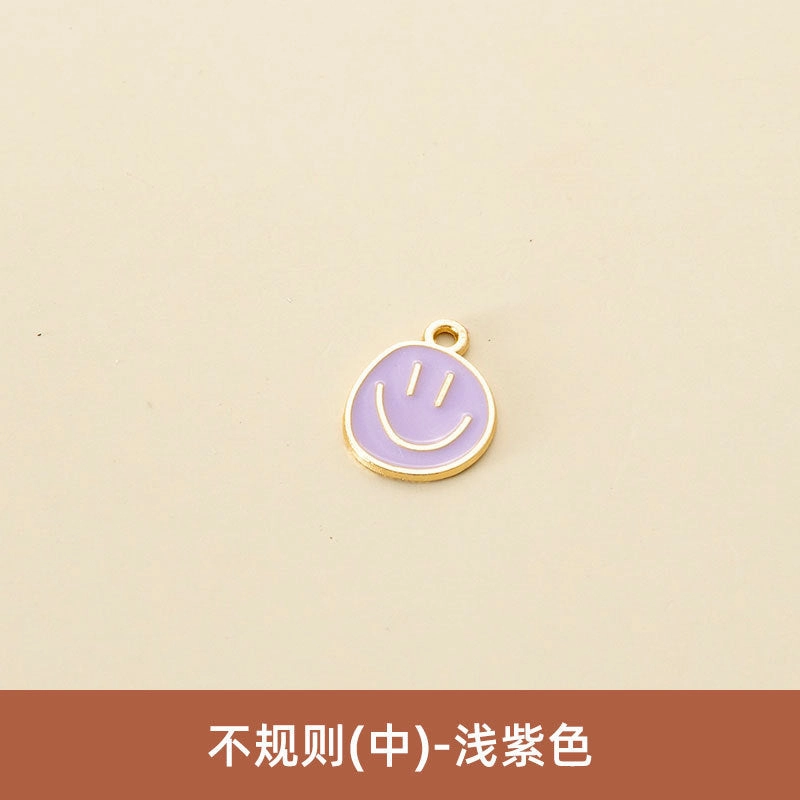 Wholesale Oil Drop Pendant Asymmetrical Funny Smiley Face Pendant Earrings Necklace Personality Pendant DIY Jewelry Accessories