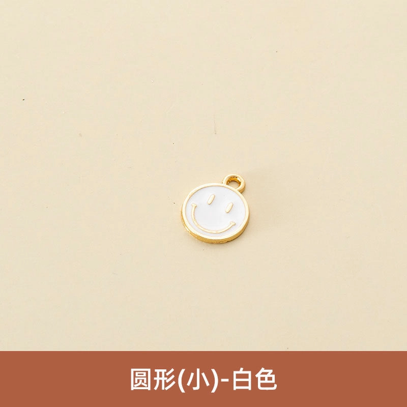 Wholesale Oil Drop Pendant Asymmetrical Funny Smiley Face Pendant Earrings Necklace Personality Pendant DIY Jewelry Accessories