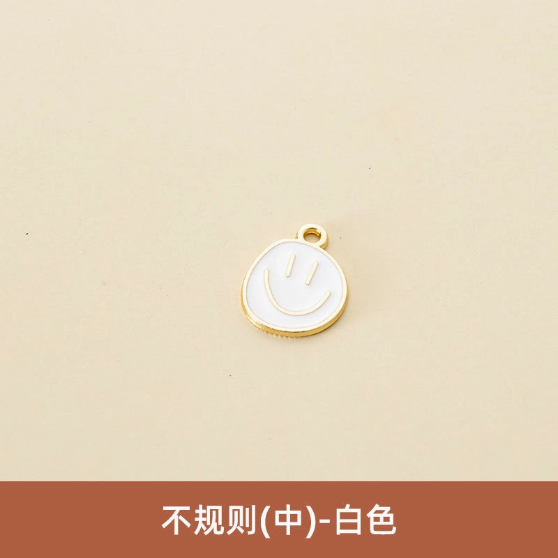 Wholesale Oil Drop Pendant Asymmetrical Funny Smiley Face Pendant Earrings Necklace Personality Pendant DIY Jewelry Accessories