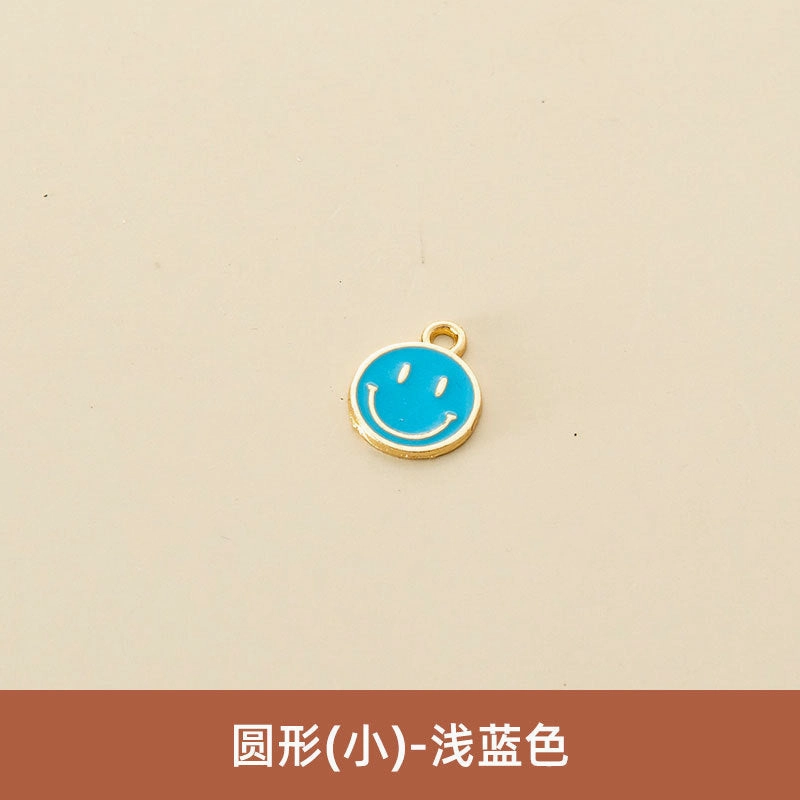 Wholesale Oil Drop Pendant Asymmetrical Funny Smiley Face Pendant Earrings Necklace Personality Pendant DIY Jewelry Accessories
