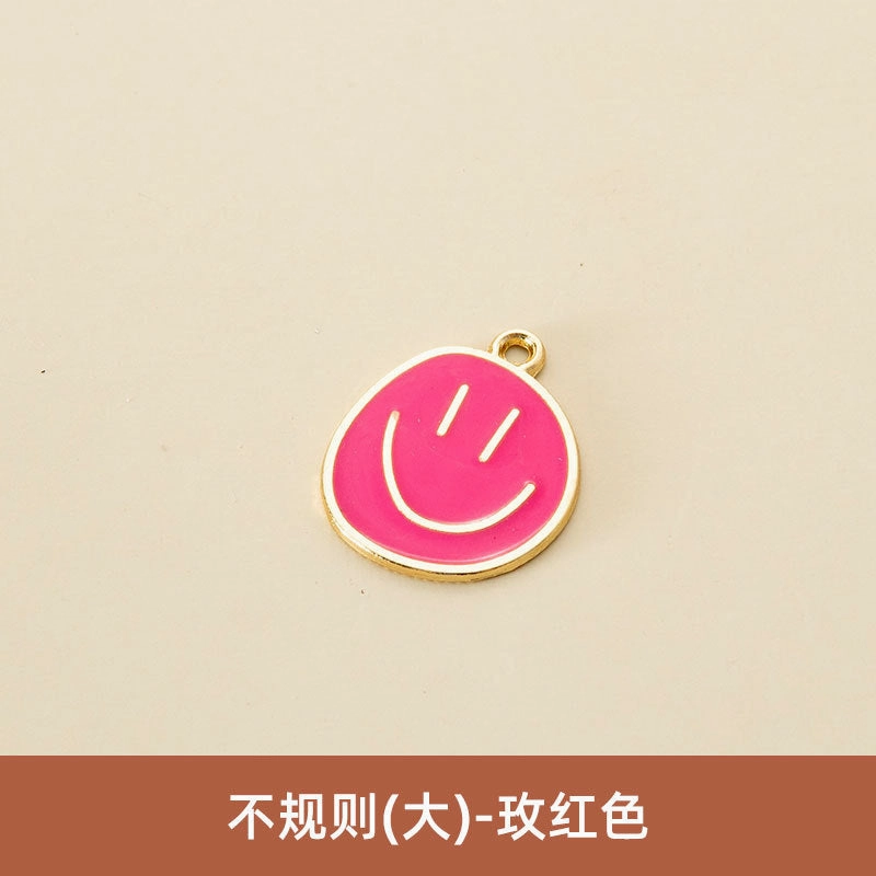 Wholesale Oil Drop Pendant Asymmetrical Funny Smiley Face Pendant Earrings Necklace Personality Pendant DIY Jewelry Accessories