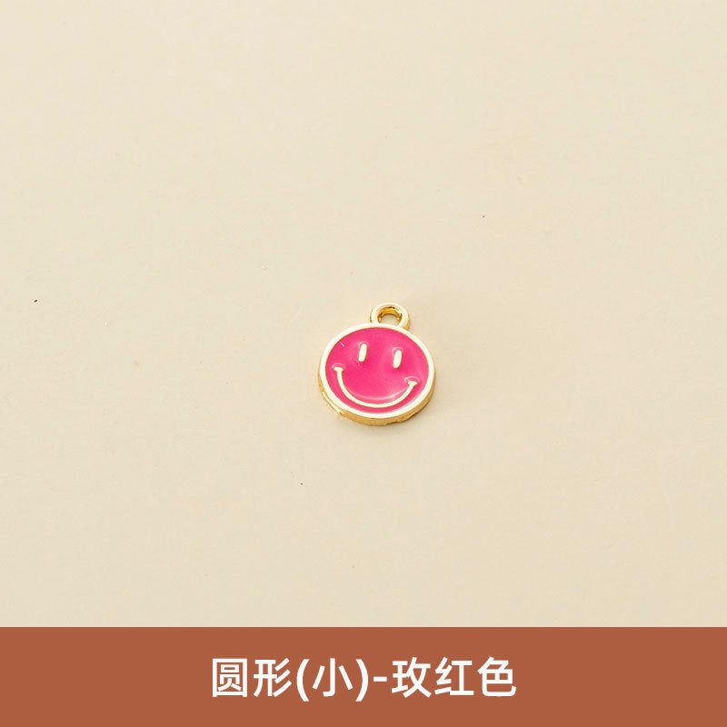Wholesale Oil Drop Pendant Asymmetrical Funny Smiley Face Pendant Earrings Necklace Personality Pendant DIY Jewelry Accessories