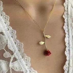 Wholesale Oil Drop Rose Clavicle Necklace Valentine's Day