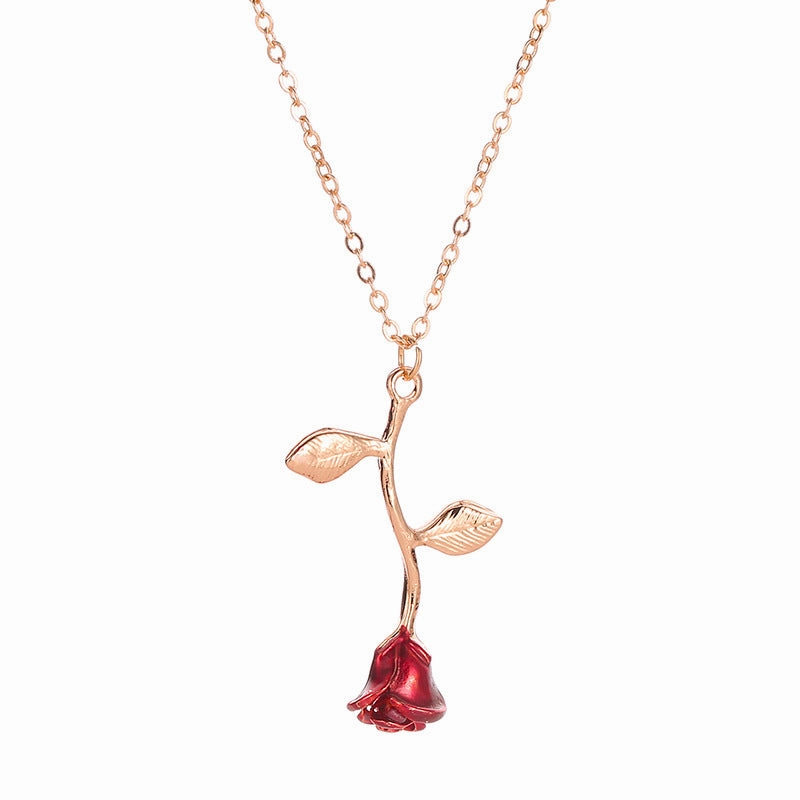 Wholesale Oil Drop Rose Clavicle Necklace Valentine's Day