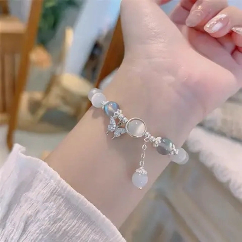 Wholesale Opal Crystal Butterfly Beaded Bracelet