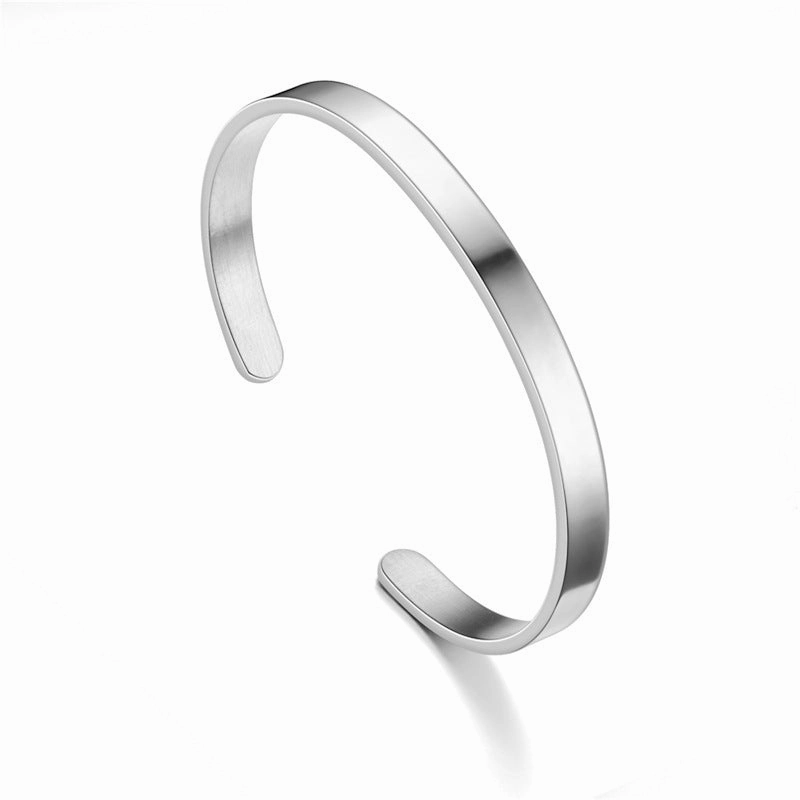 Wholesale Open C Shape Lettering Bracelet Titanium Steel