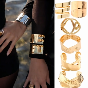 Wholesale Open Glossy Retro Hollow Geometric Bracelet