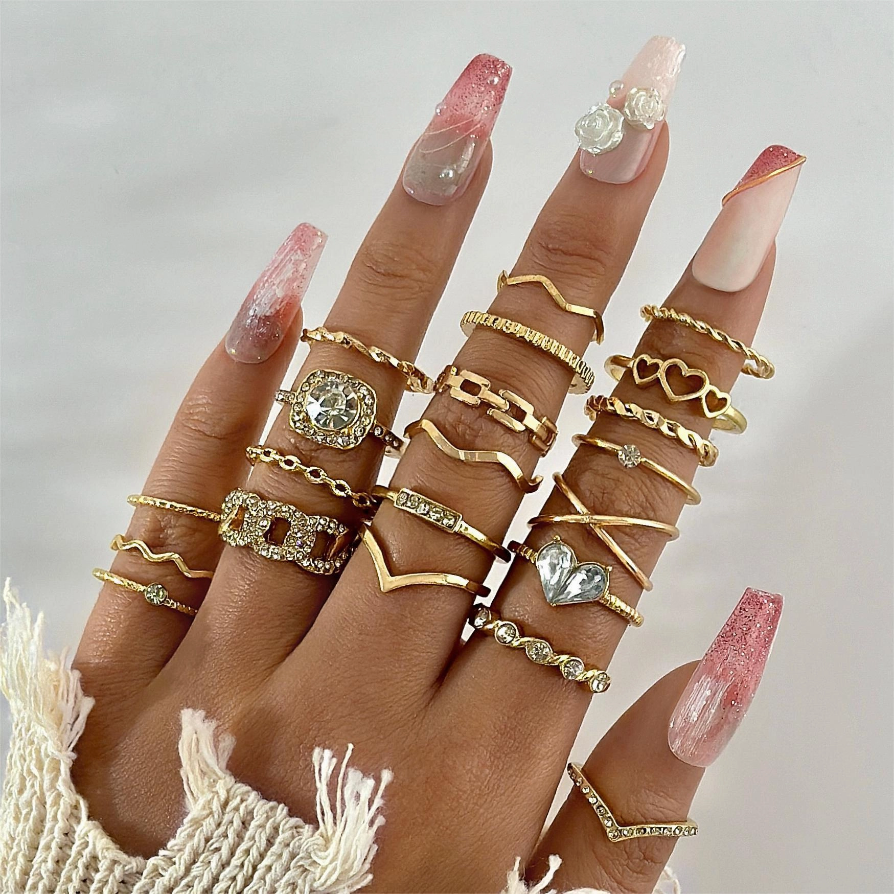 Wholesale Open Multi-Jointed Butterfly Ring Set