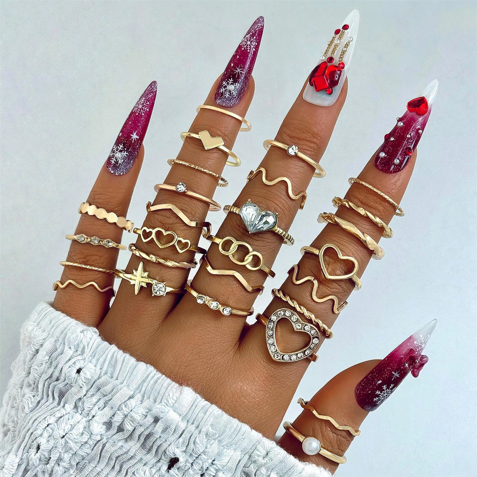 Wholesale Open Multi-Jointed Butterfly Ring Set