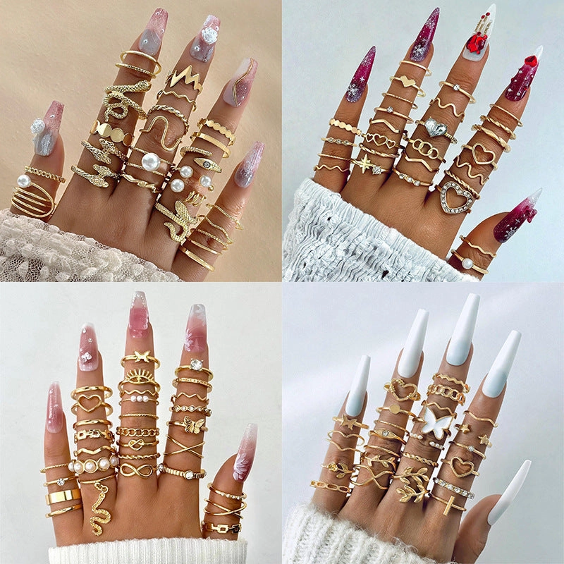 Wholesale Open Multi-Jointed Butterfly Ring Set
