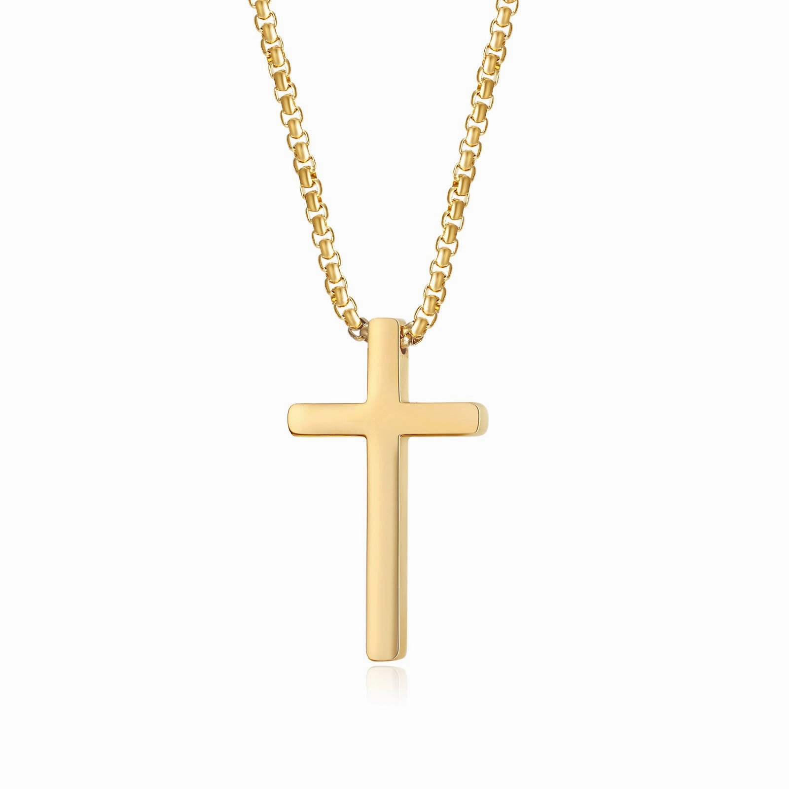 Wholesale opk jewelry glossy stainless steel cross accessories hip hop men's necklace