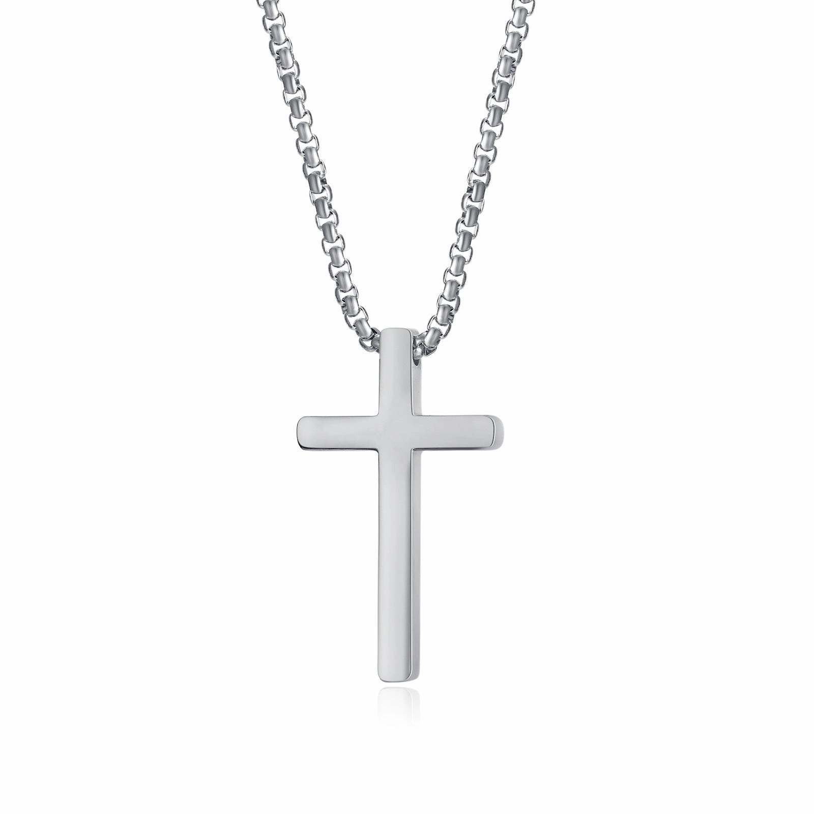 Wholesale opk jewelry glossy stainless steel cross accessories hip hop men's necklace