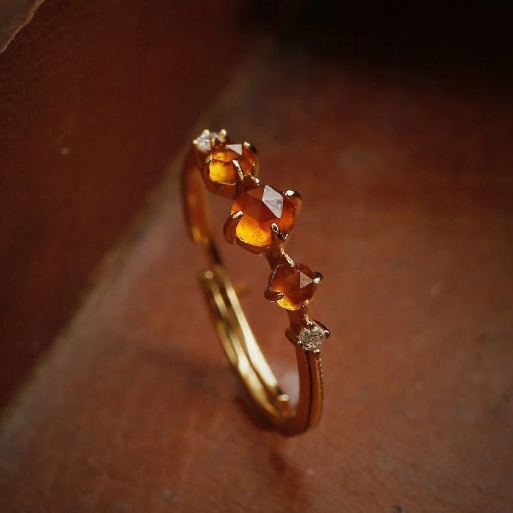 Wholesale Orange Vintage Garnet Loose Ring