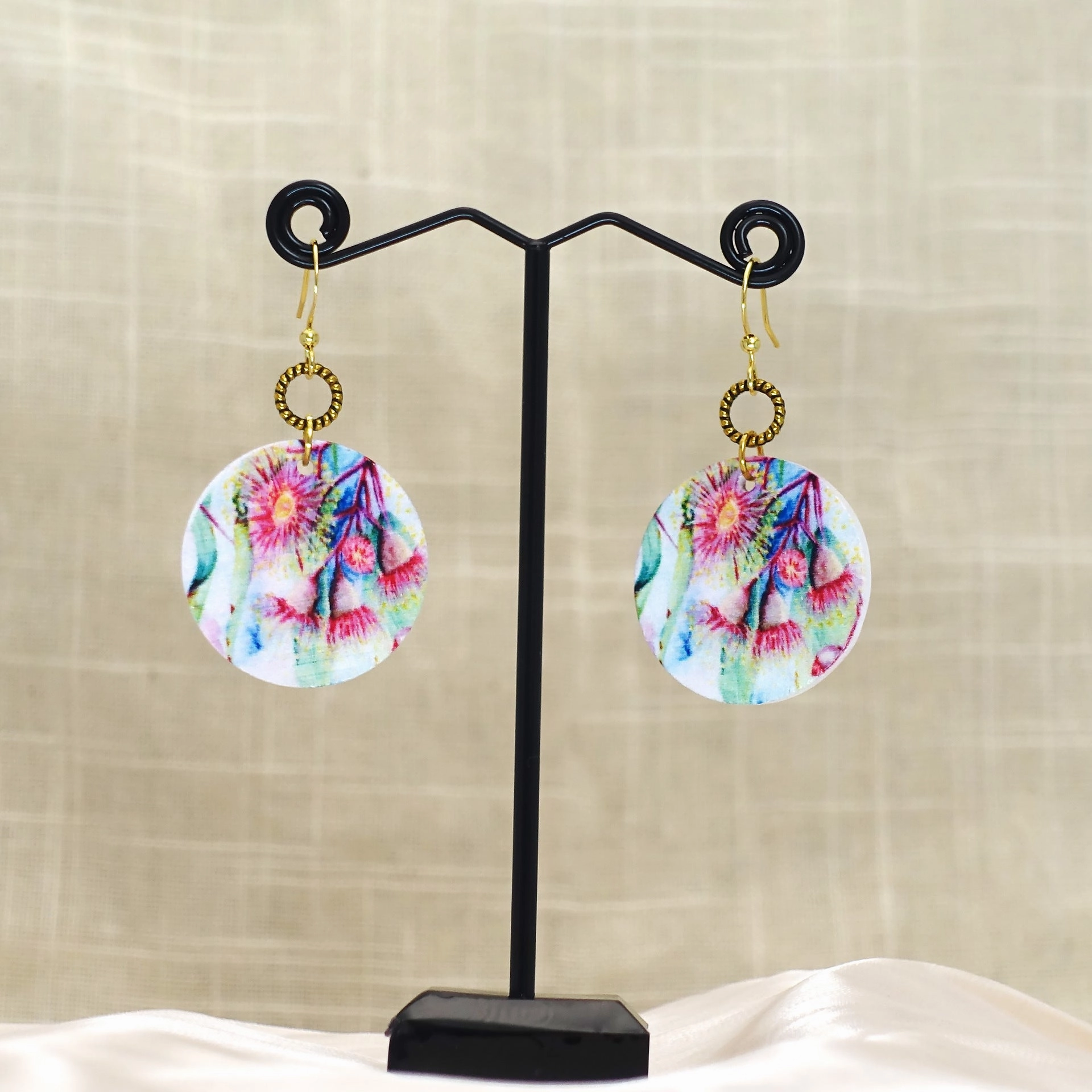 Wholesale Painted wooden retro bohemian style holiday style earrings