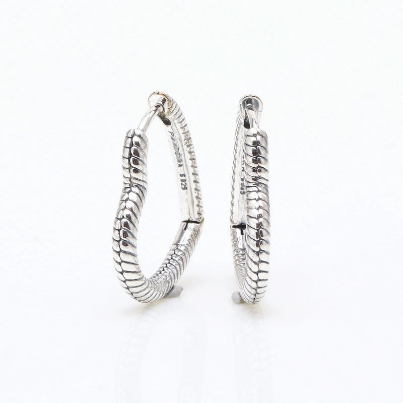 Wholesale Panjia new silver-plated Moments heart-shaped string earrings European and American fashion lovely earrings Valentine's Day gift for women