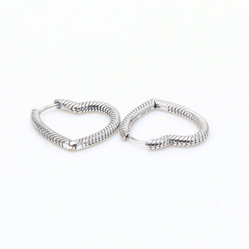 Wholesale Panjia new silver-plated Moments heart-shaped string earrings European and American fashion lovely earrings Valentine's Day gift for women
