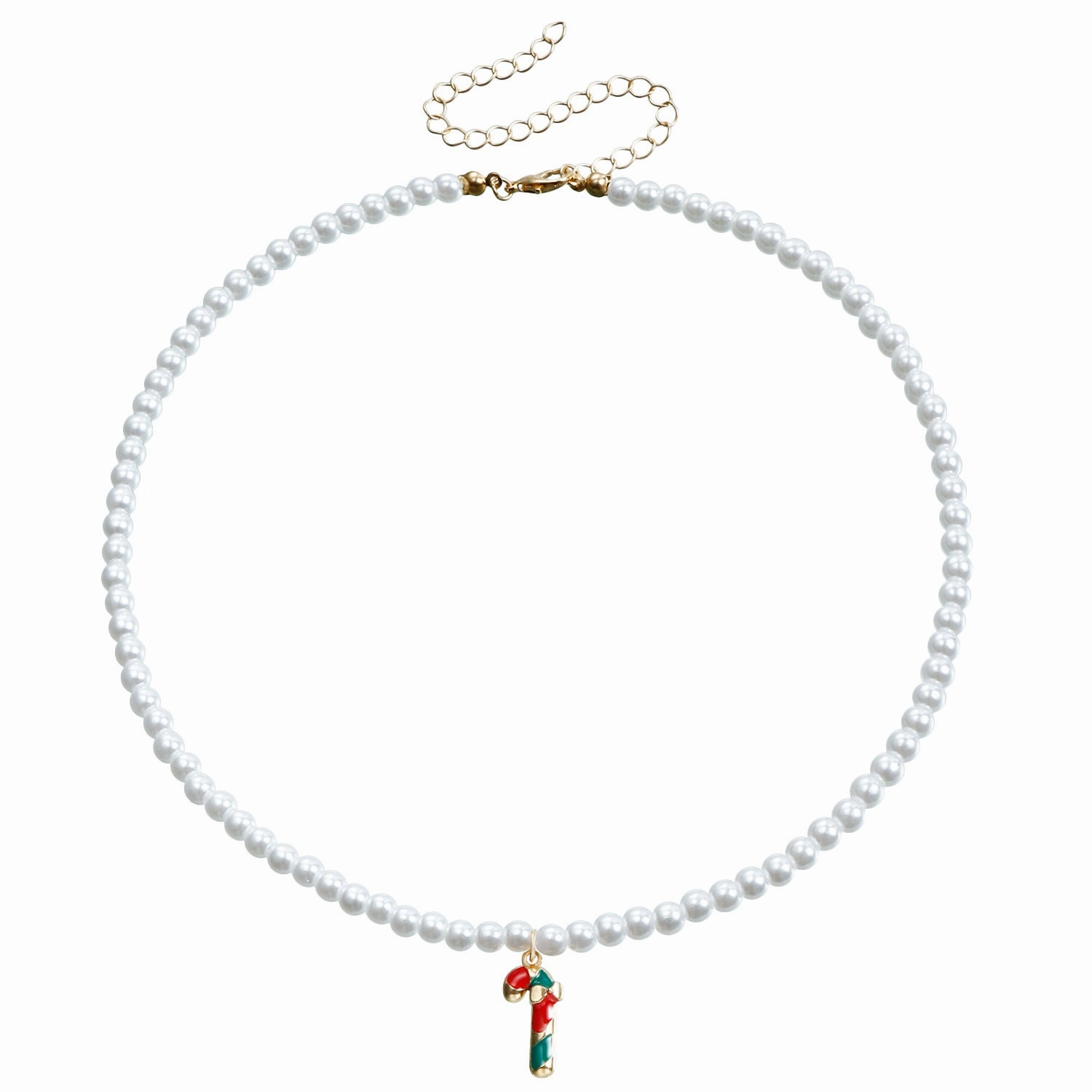 Wholesale Pearl Drop Oil Snowflake Bell Christmas Tree Necklace Sweater Chain