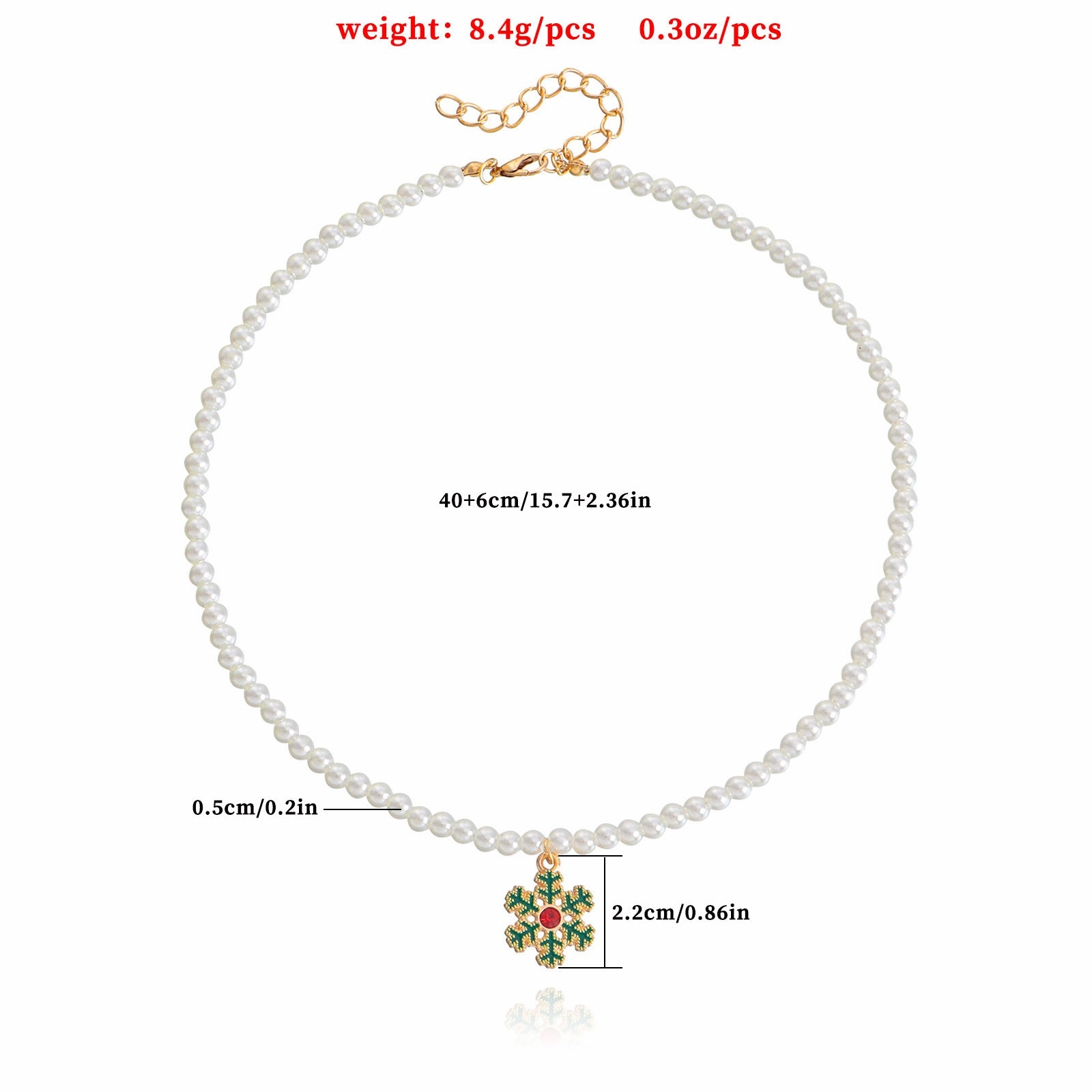 Wholesale Pearl Drop Oil Snowflake Bell Christmas Tree Necklace Sweater Chain