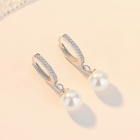 Wholesale Pearl sterling silver elegant rose gold earrings