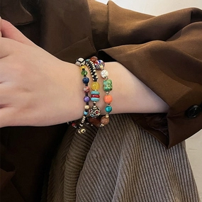 Wholesale Pendant Colorful Beads Braided Rope Bracelet