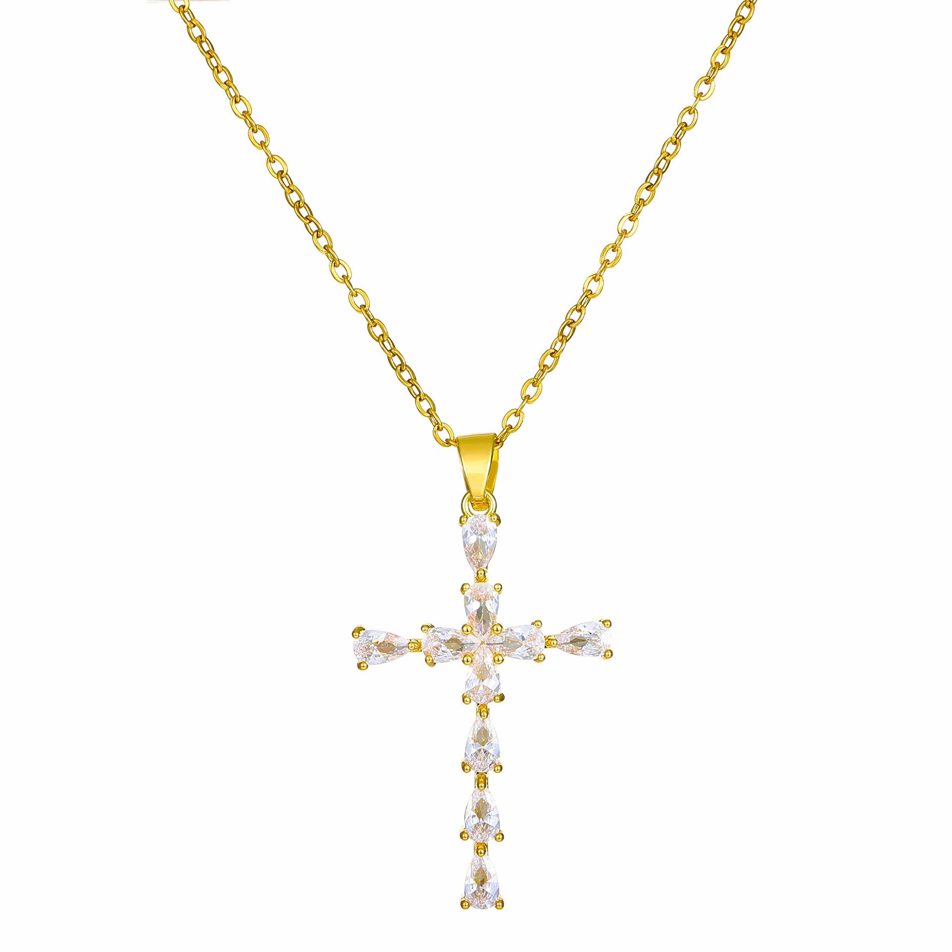 Wholesale Pendant Necklace Women Zircon Water Drop Clavicle Chain Custom